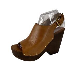 KORS Michael Kors Women's Leather Wedge Sandals Size 7.5